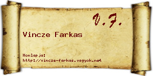 Vincze Farkas névjegykártya